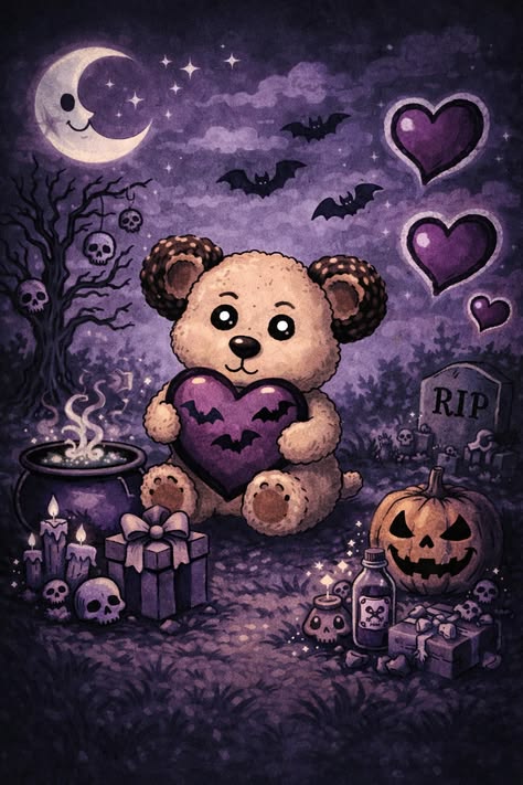 Midnight Cauldron Bear — Print · £45 — Art Print